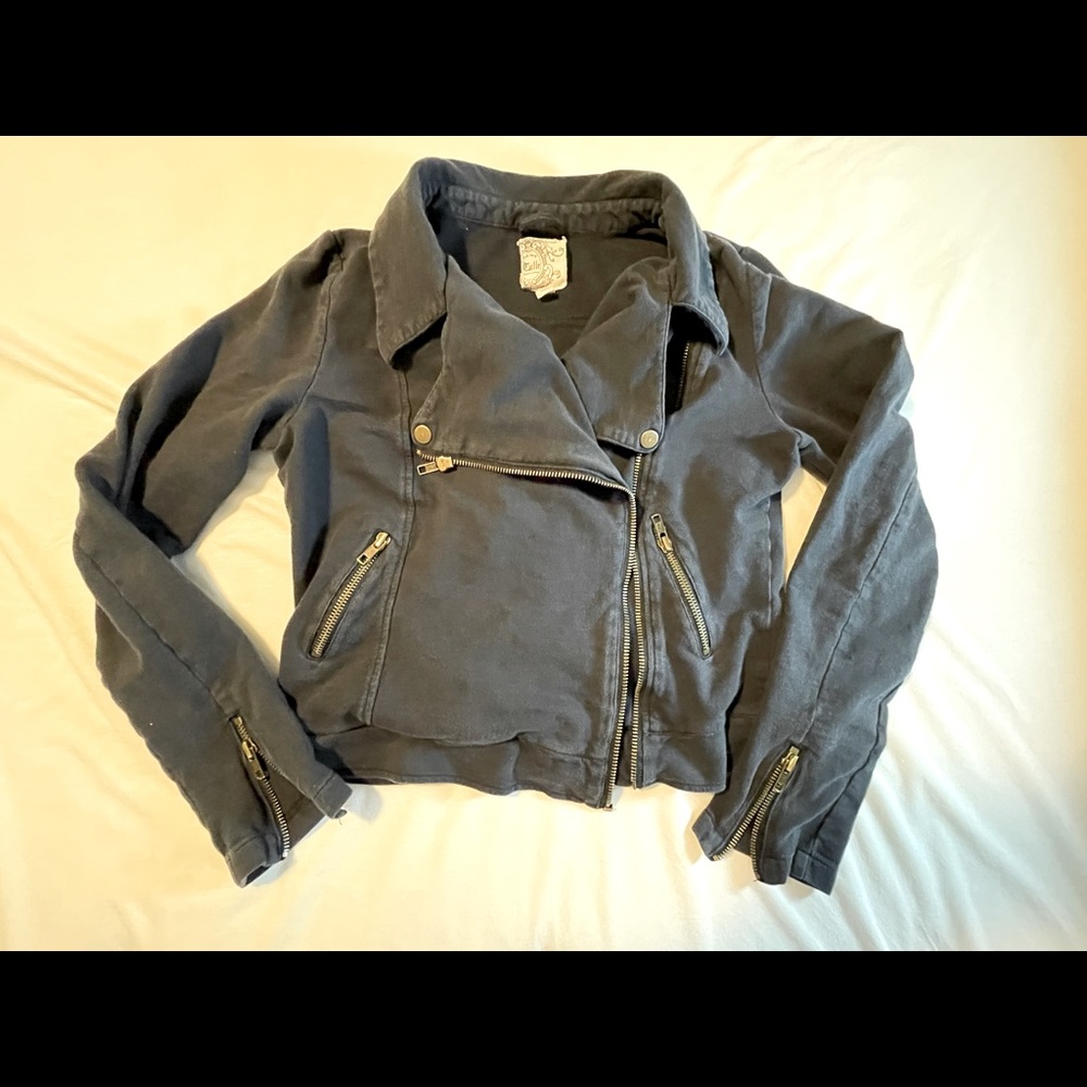 Anthropologie TULLE Moto Jacket Sweater
